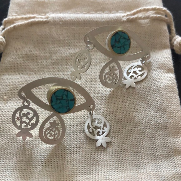 Eye silver earrings - Picture 2 of 2